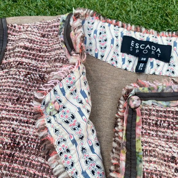 Escada Sport Women's Becky Tweed Blazer Jacket Size 38 - Picture 4 of 6